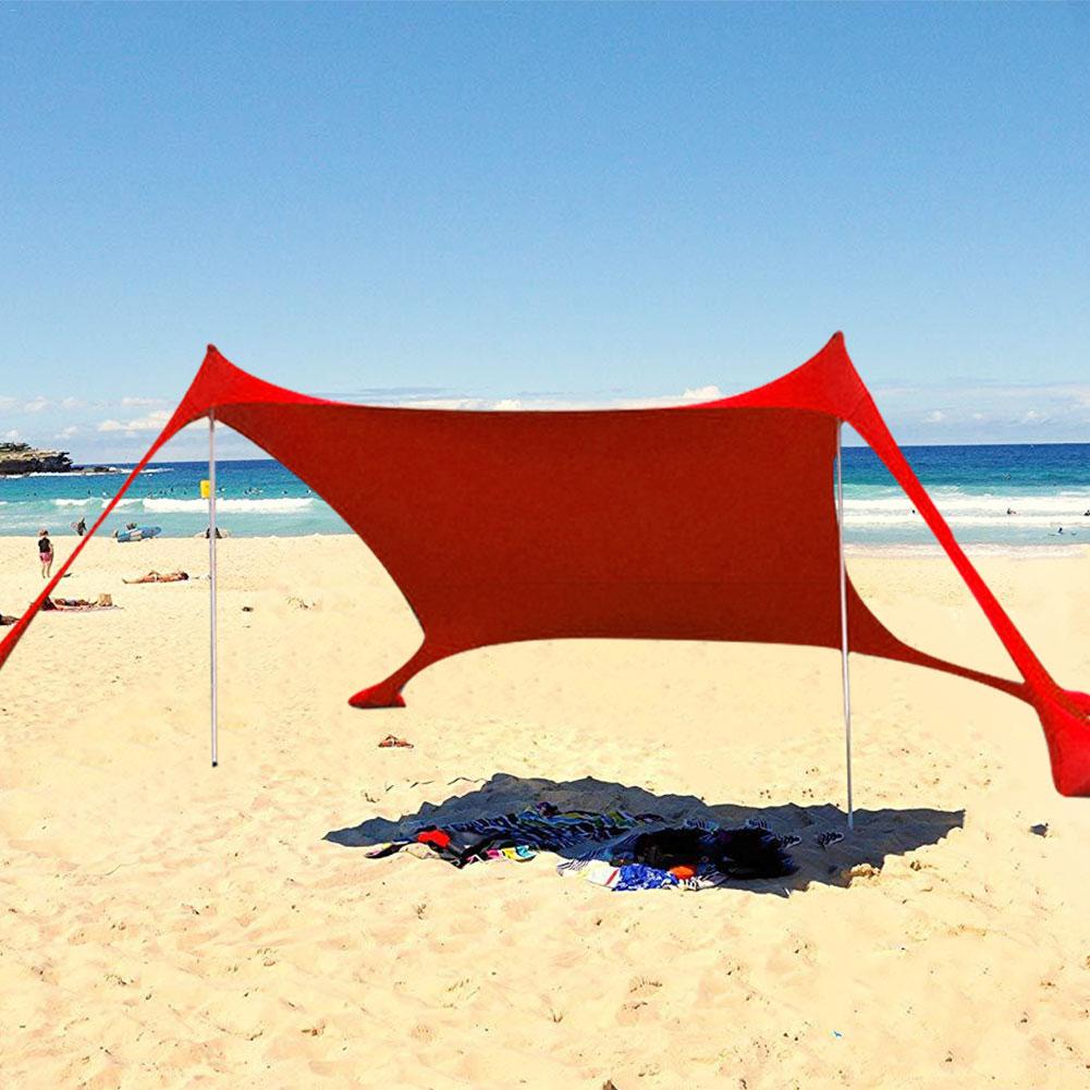 Cheap Goat Tents Family Beach Sunshade Lightweight Sun Shade Tent With Sandbag Anchors 4 Free Pegs UPF50+ UV Large Portable Canopy Drop shipping Tents 